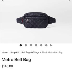 MZ Wallace Black Metro Belt Bag